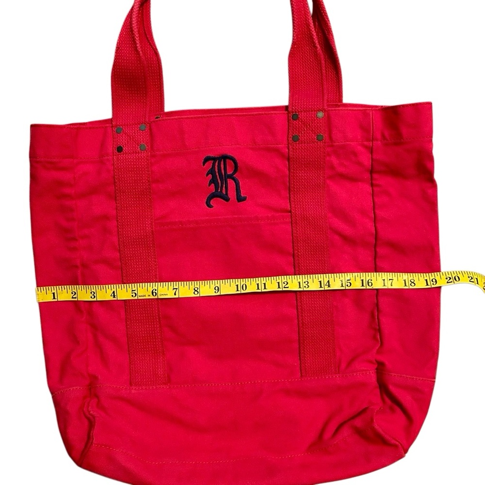 Ralph Lauren Rugby Tote Red Large Canvas Bag Beach Embroidered 90s Y2K Rare - Picture 10 of 12